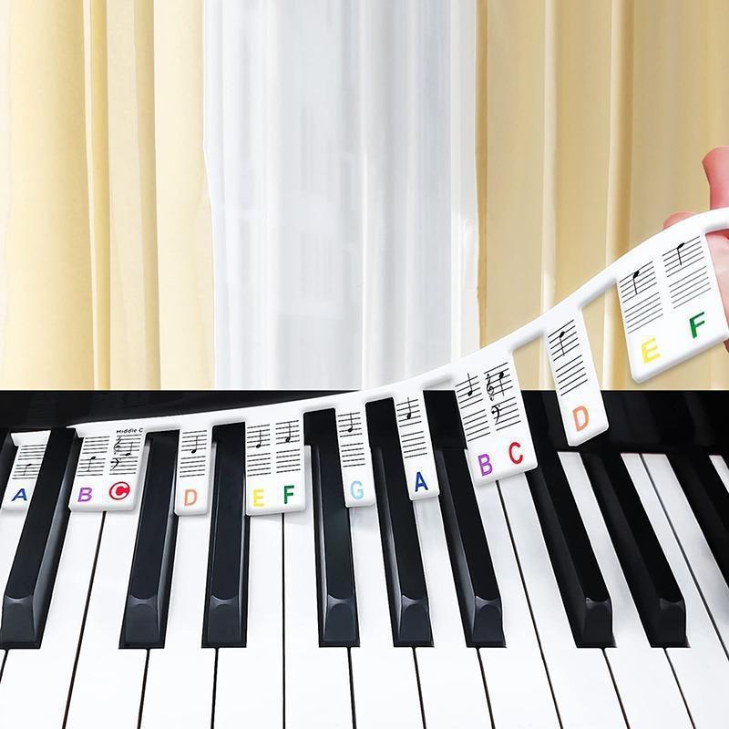 Fortepijono klaviatūros lipdukai 88 klavišai, nuimami muzikos lipdukai, užrašai Elektroninis fortepijonas fortepijono spektro lipdukas, simbolis, daugkartinis