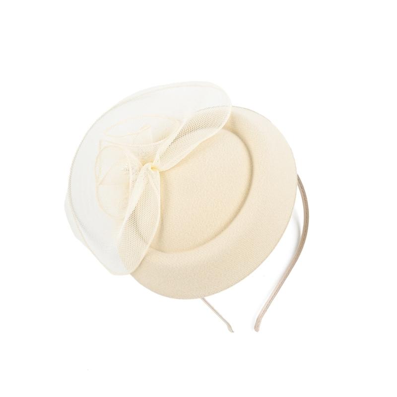 Tulle Floral Hair Clip Fascinator Hat For Masquerades Party Wedding Event And Daily Elegant Clip On Hat for Photography
