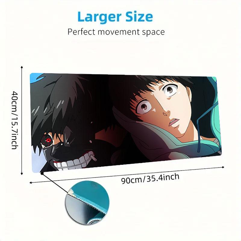 Tokyo Ghoul Mouse Pad, Large Gaming Desk Mat, Non-slip XXL Mousepad for Laptop & Tablet, Mini PC Playmat with Stitched Edges