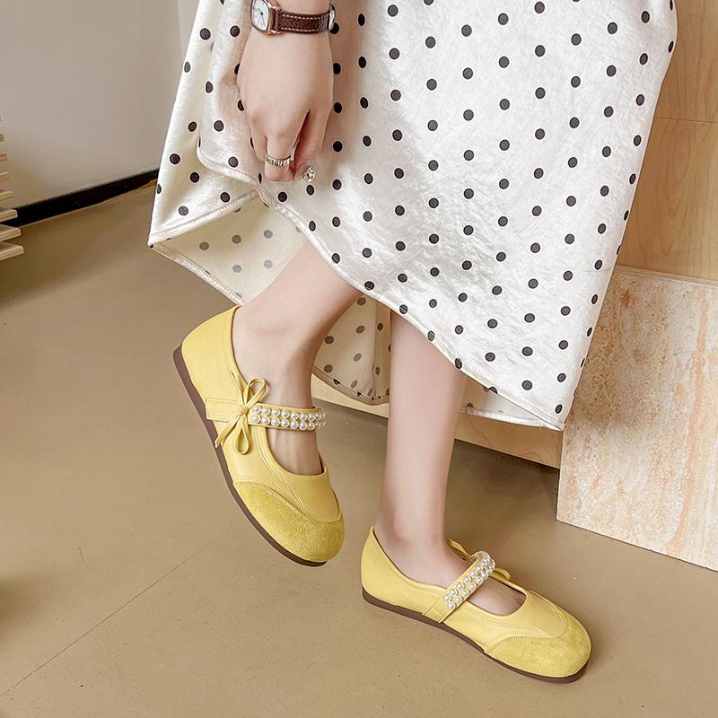 2026 New Breathable Trendy Fashion Casual Flat Bottom Strap with Skirt Shallow Mouth Single Shoe Soft Bottom Comfortable