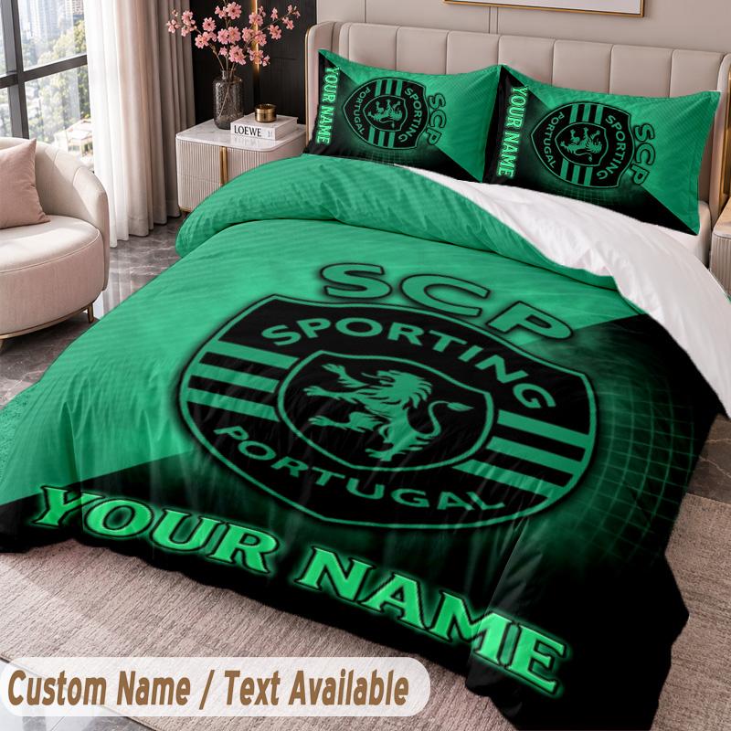 Sporting CP Printed Bedding Set Custom Name Text 1 Duvet Cover 2 Pillowcases For Bedroom