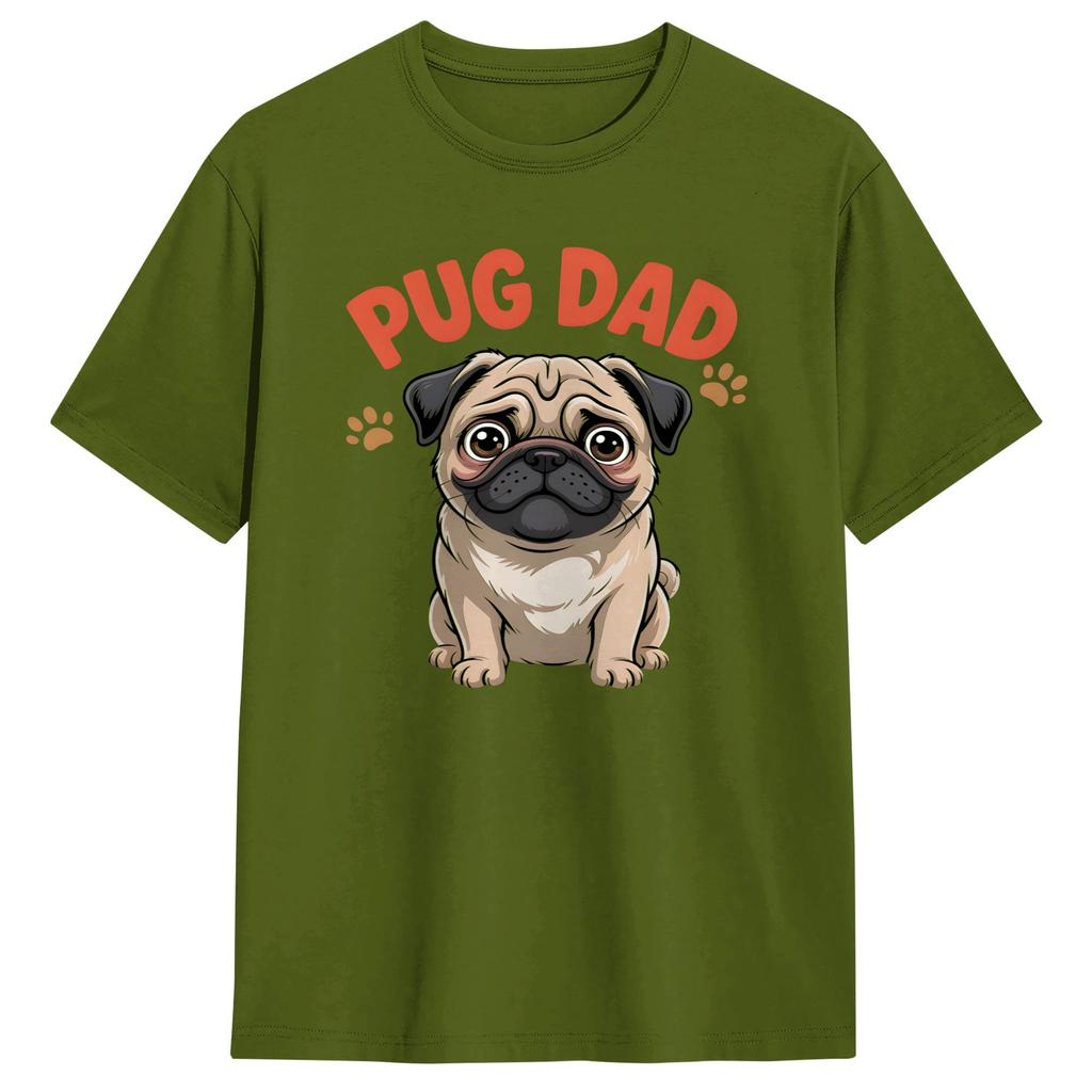 Fathers Day Tshirt Summer Pug Dad Hipster T Shirts Unisex 100 Cotton O Neck 4xl 5xl 6xl Top Tees Shortsleeved Y2k Fun Tops