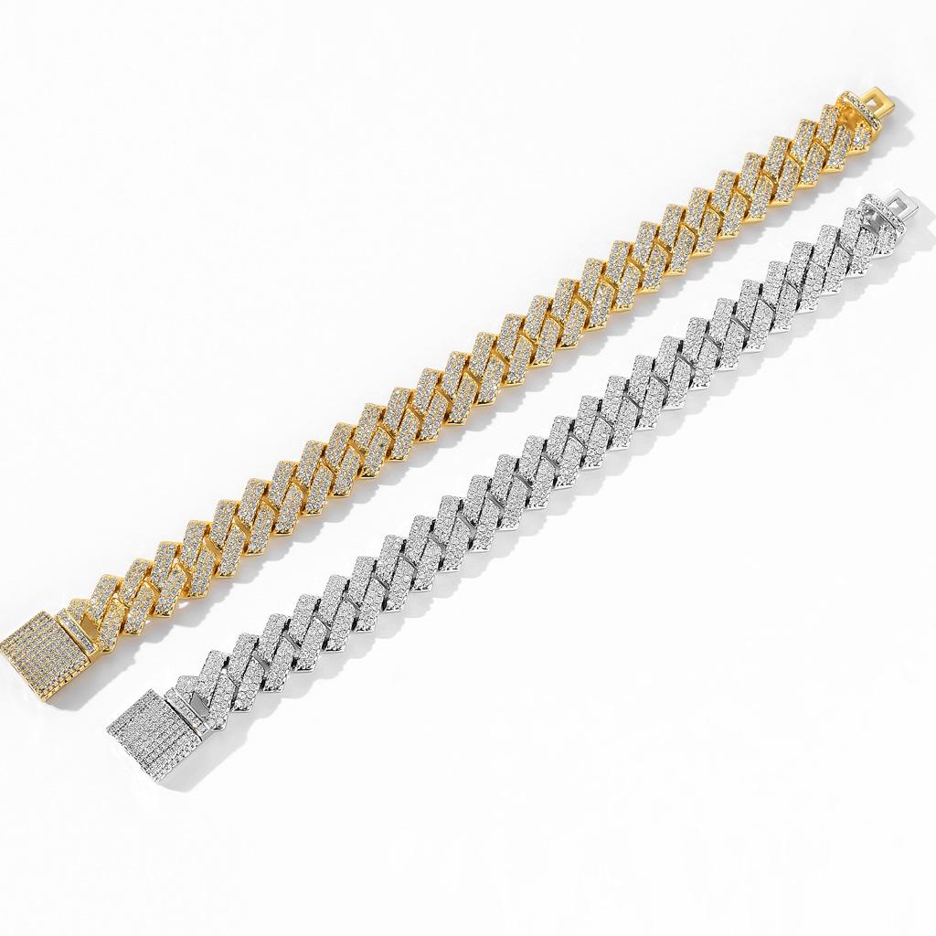 European-American Men's 14mm Zircon Cuban Chain Hip Hop Necklace