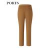 Ports Women's Amber Brown Simple Casual Slim-Fit Cropped Pants