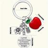 Teacher's Day Apple Laser Alloy Keychain & Bag Tag Pendant