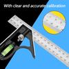 300mm Stainless Steel Angle Ruler,   Engineer Measuring Tool with   Gauge, for Right Angle Slope Length Depth Width Measuring