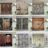 Retro Houten Deuren Douchegordijnset Rustiek Oud Vintage Schuurdeur Stof Badkamergordijnen Boerderij Badkamerdecor Badschermen Haak