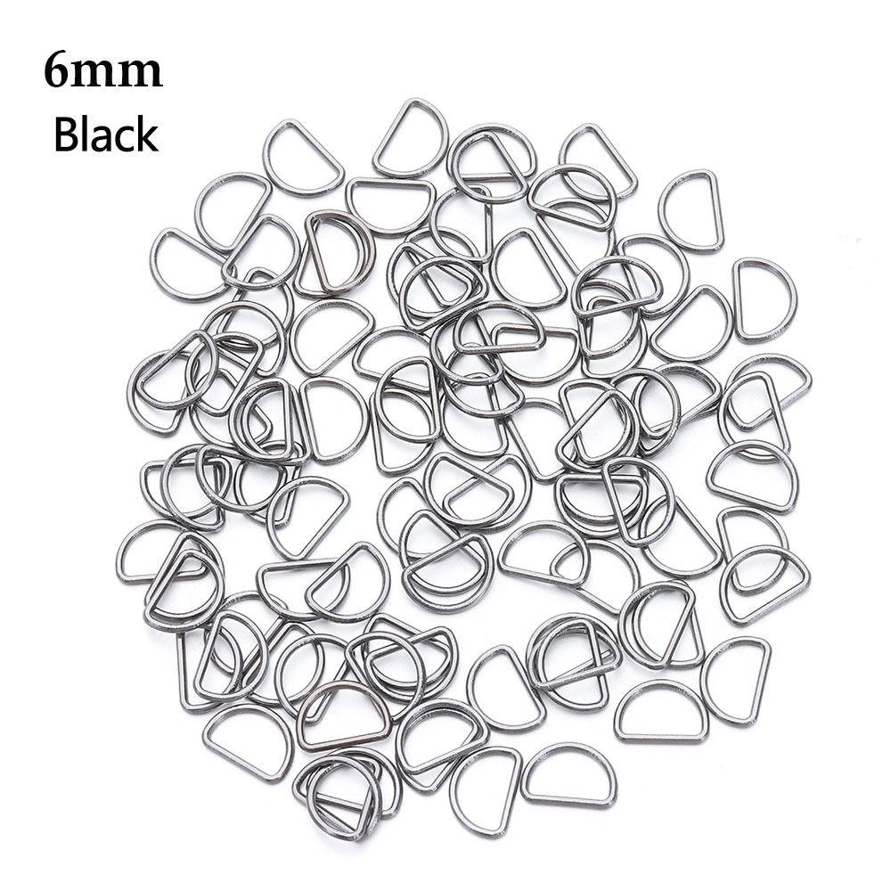 

100pcs 6/8mm Stuffed Toys 4 colors D-Buckle Diy Dolls Buckles Belt Buttons Doll Bags Accessories 6mm чёрный