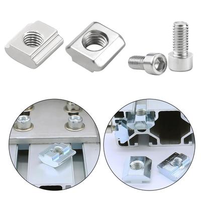 50pcs Strong 5mm Slotted Nut High Carbon Steel Plated Finish Secure Fastening Solution For Multiple Applications