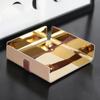 Light Luxury Leather Square Napkin Storage Rack Decoration Hotel Restaurant Metal Fixed-point Paper Press Holder Tissue Holder Decoration
