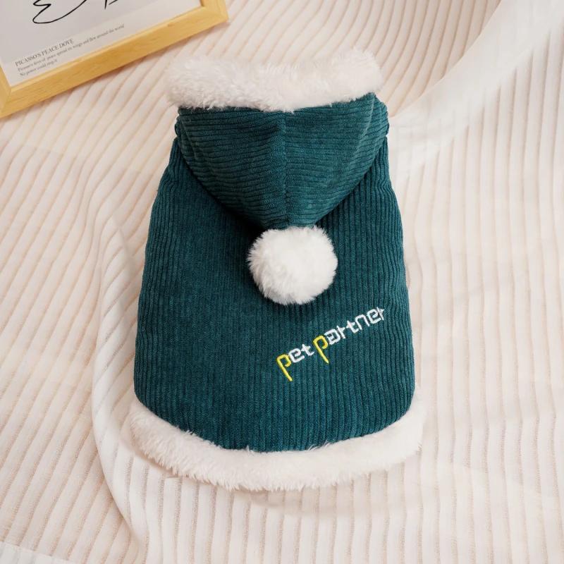 

Thick and Warm Dog Coat Jacket Winter Pet Outfits Hooded Costumes Cat Yorkies Pomeranian Poodle Bichon Schnauzer Dog Clothing S зелений