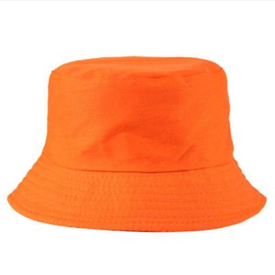 Unisex Solid Color Coconut Tree Flat Top Cotton Fisherman Sun Hat Bucket Cap