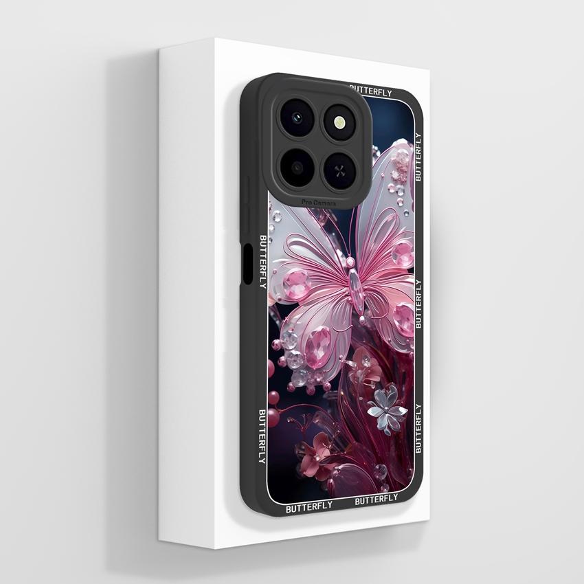 Beautiful Butterfly Phone Case For Huawei X6C Honor 400 Lite Pura 80 Pro Plus Ultra Liquid Silicone Soft Bumper Dustproof Cover For Huawei Bumper Bags