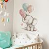 Cartoon Elephant Wall Stickers for Kids Rooms Children Animal Balloon Wall Decals Bedroom Baby Nursery Room Decorative Stickers