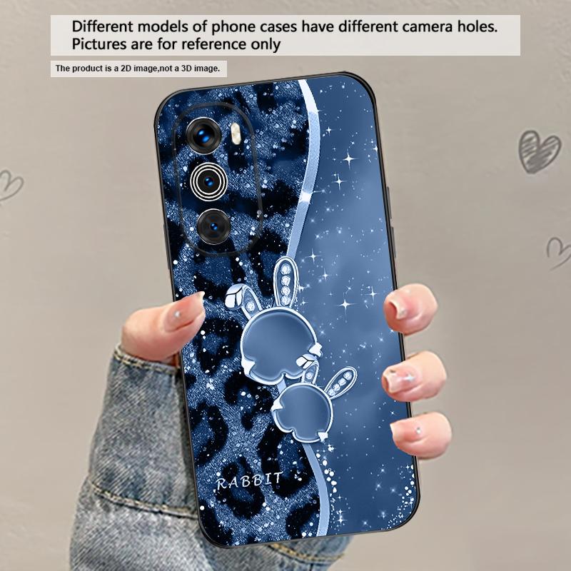 

Леопардовый кролик синий Для Motorola Moto G04 G05 G14 15 24 34 35 54 55 75 84 85 Edge 40 50 Fusion 60 Fusion Мягкий ТПУ чехол для телефона Motorola Edge X30