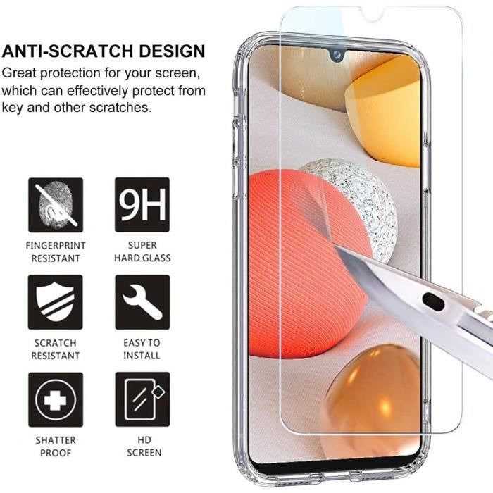 Case for Samsung Galaxy A42 Transparent Case Silicone Gel TPU + Tempered Glass Screen Protector, [Liquid Crystal] Cover Ult508406