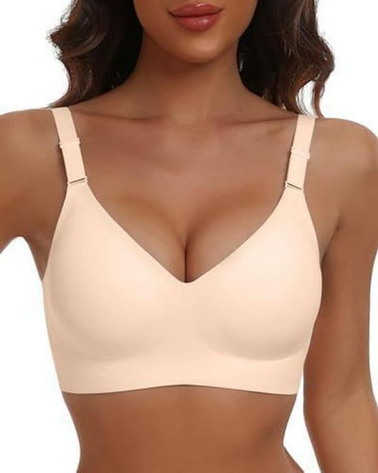 

Seamless Push-up Wire-free Bra with Adjustable Thin Molded Cups S тілесний