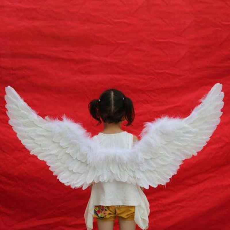 White Swallow Angel Feather Wings Adjustable Elastic Strap Kid Costume Party Supplies for Holiday Decor