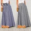 Women High Waist Maxi Skirt Elastic Plaid Print A-Line Retro with Pockets Large Hem Streetwear A-line Silhouette
