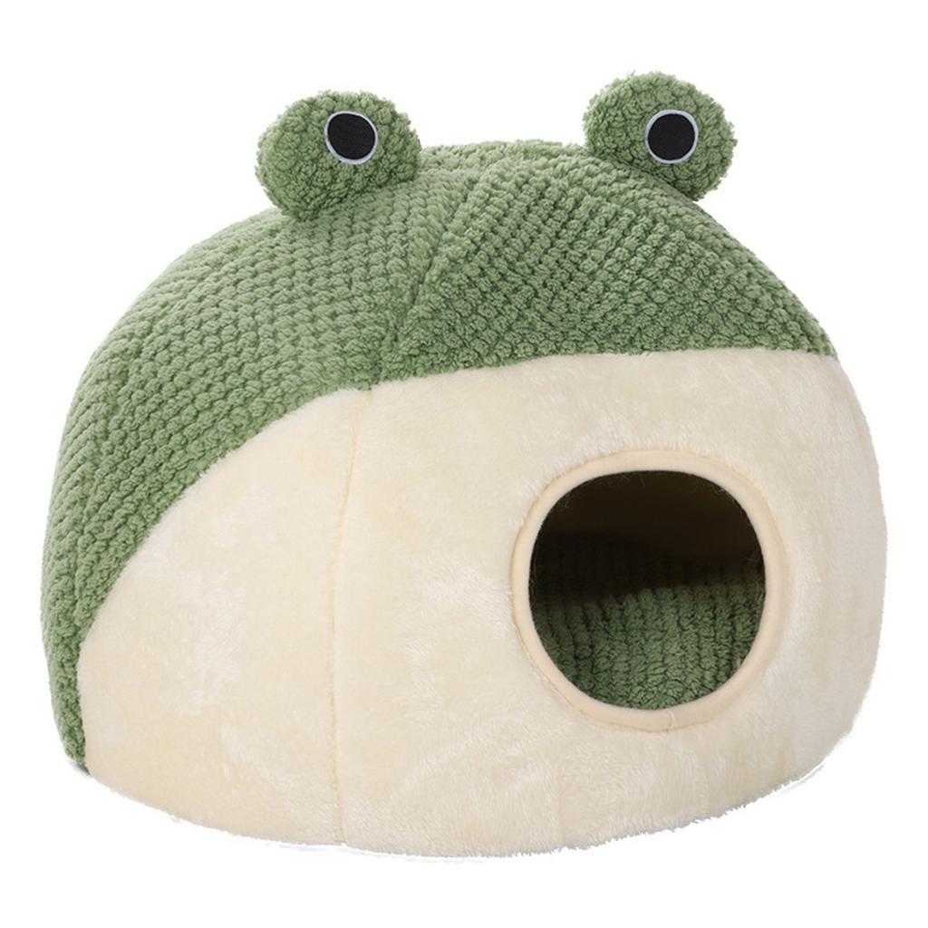 Soft Cat Bed Deep Sleeping Bed Dog Cat Winter House Frog Shape Enclosed Pet Tent for Kitten Puppy Sleeping Supplies
