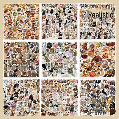 100 Realistic Animal Stickers: Small Animal & Food Theme for Notebooks, Skateboards, Luggage - Waterproof