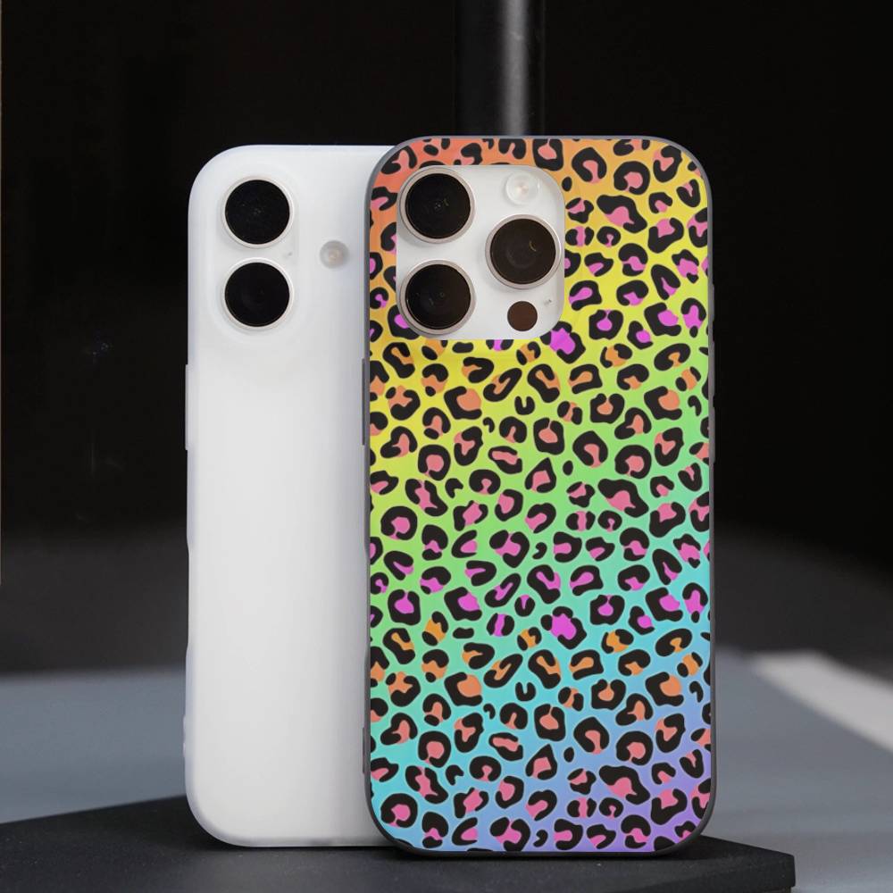 Classic Leopard Cheetah For IPhone 16 15 11 12 13 14 17 Pro Max PLUS Pro Soft Corrugated Silicone Back Phone Case
