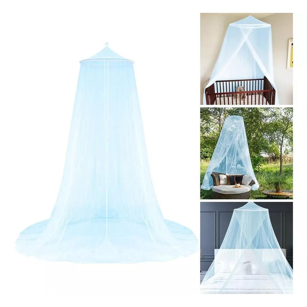 Queen Size Bed Canopy Princess Round Dome Bed Canopy Dome for Picnic Courtyard Outdoor Household Blue