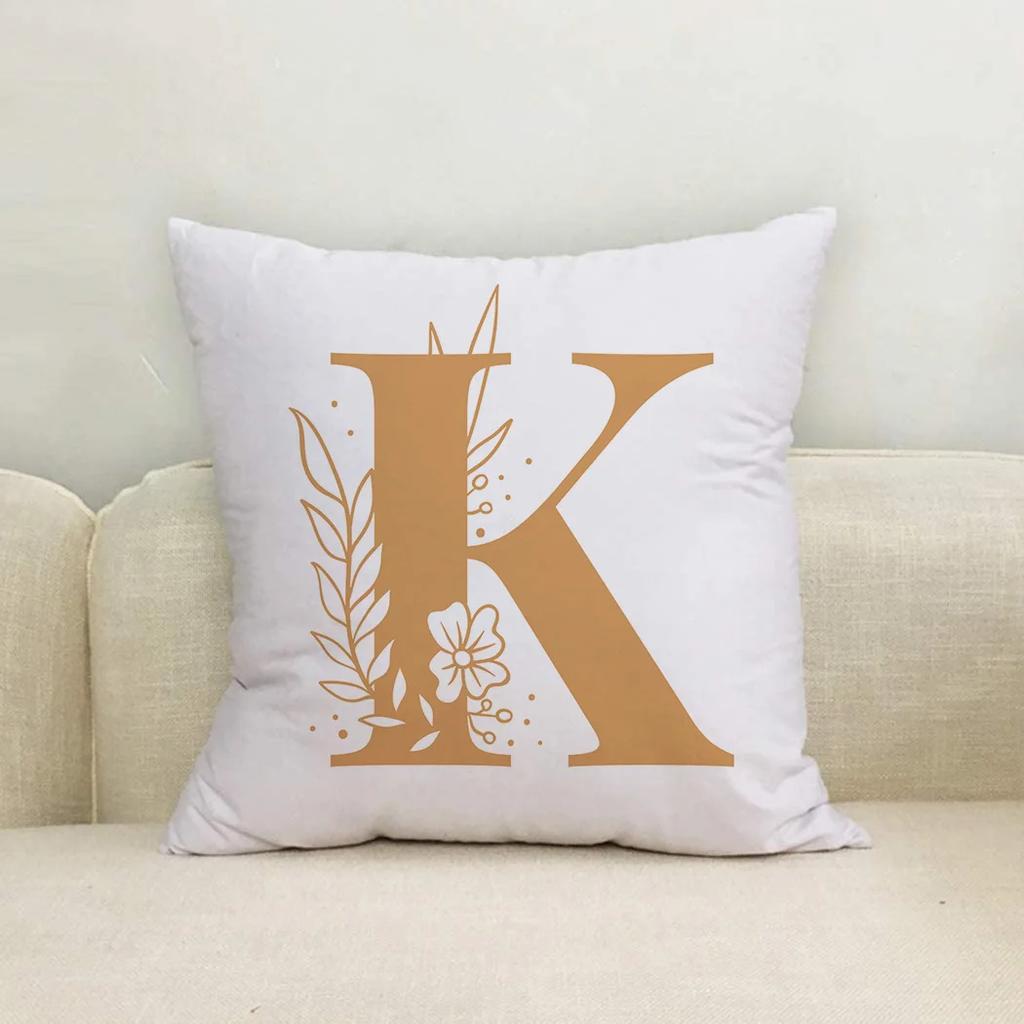 Decoração para casa Planta Alfabeto ABC Padrão Sofá Travesseiro Capa Moda Mulheres Almofada
