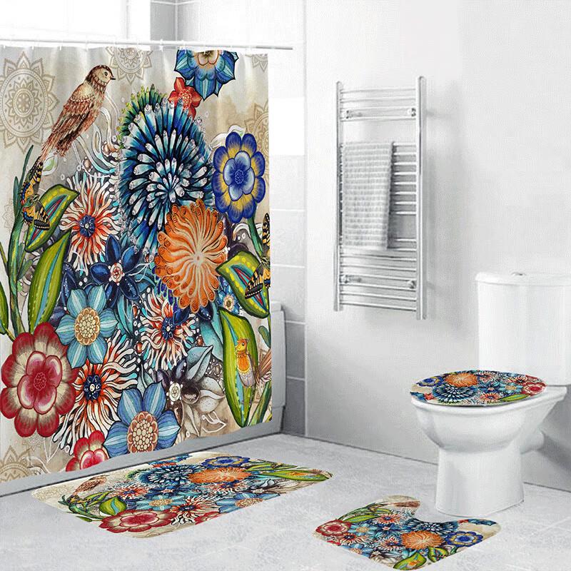 CHUSE Bohemian 3D Print Shower Curtain