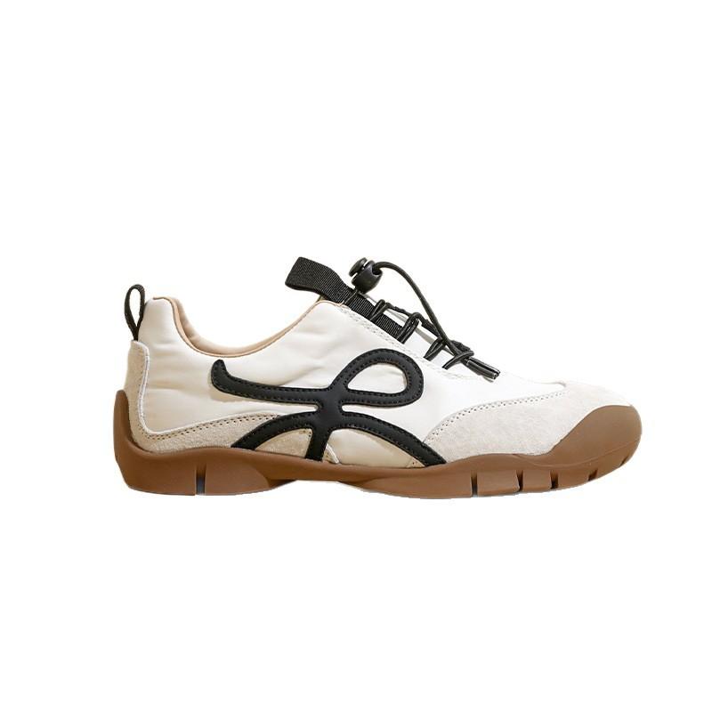 Dexun Schuhe Damen 2025 Herbst neue Retro Splicing Kordelzug Casual Forrest Gump Schuhe College Stil bequeme Laufschuhe