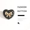 10Pcs Black Love Metal Buttons Versatile Square Clothes Coat Trench Coat Jacket Decorative Buttons Women'S Buttons