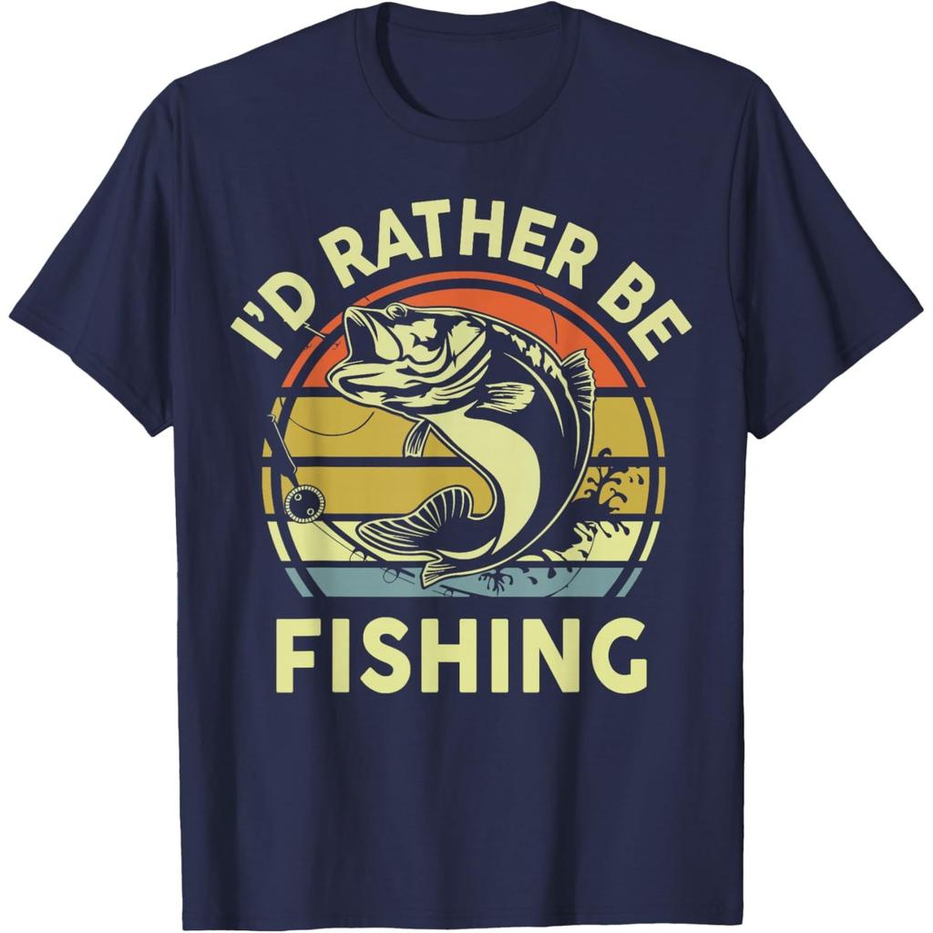 Fischen Unisexs Ich Würde Lieber Angeln Barsch Fisch Papa Witze Lustiges T-Shirt