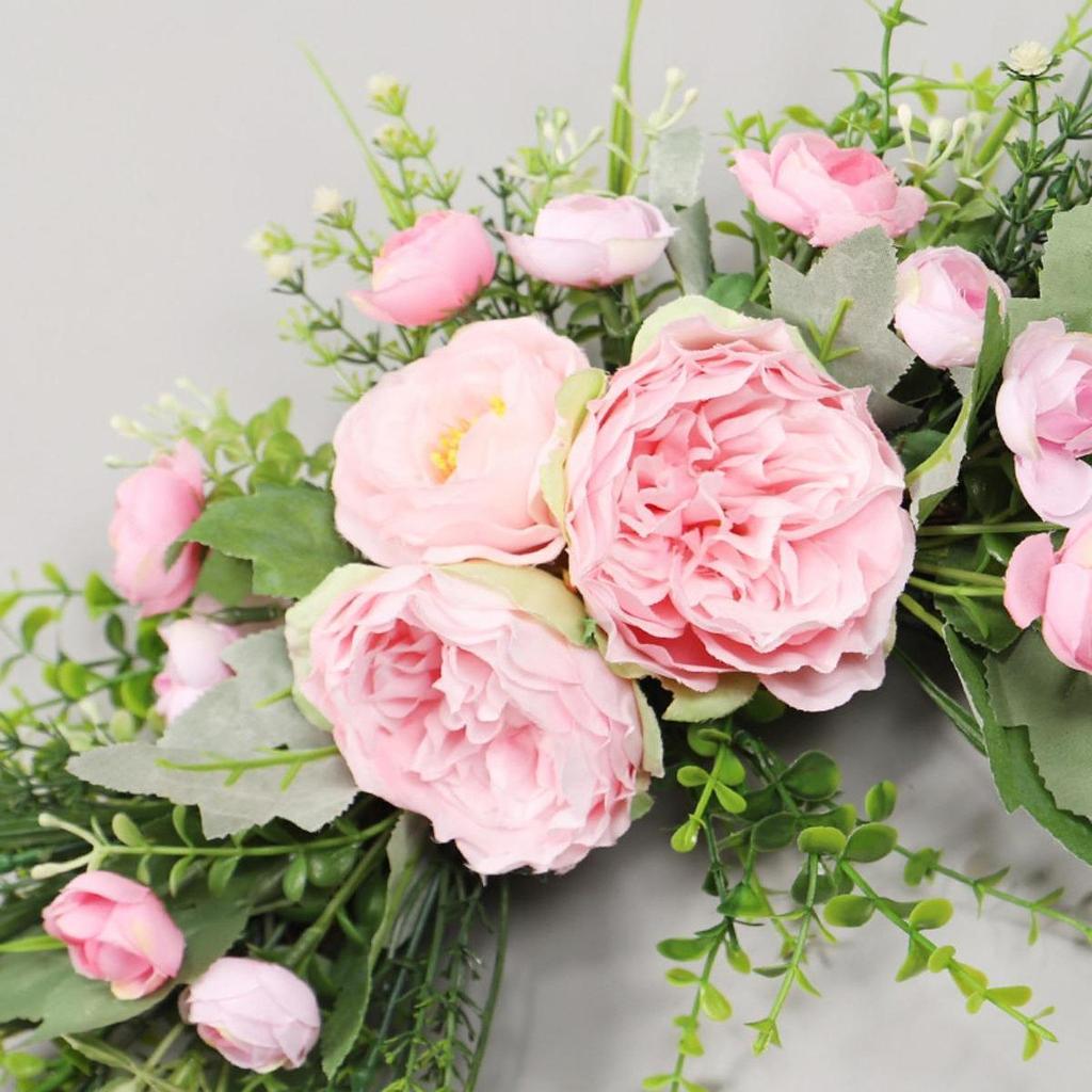 Floral Decoration Swag for Door Lintel Featuring Peony Flowers for Home Use