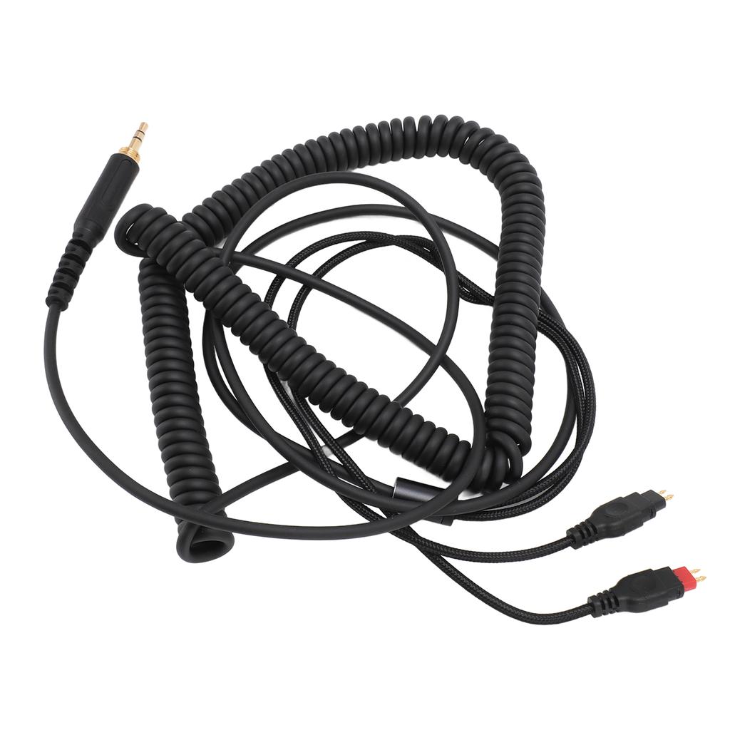 Coiled Headphone Cord Replacement with 3.5mm Plug and 6.35mm Adapter for Sennheiser HD650 HD660 S HD