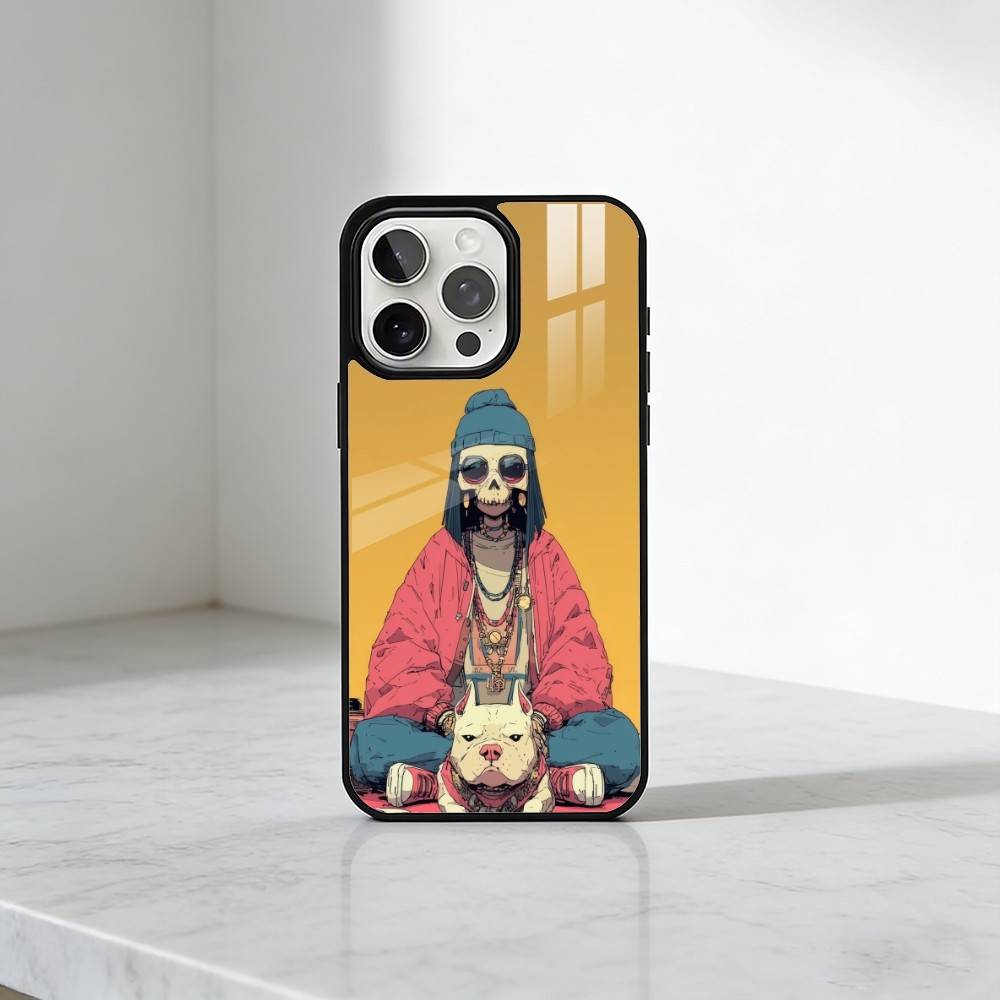 Colorful Aesthetic Dog Phone Case For iPhone17,16,15,14,13 Plus,Pro Max Magnetic For Magsafe Wireless Charging