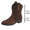 Fashion Fashion Metal Rivet Decoration Suede Western Cowboy Boots Sexy Pointed Toe Medium Heel Riding Boots Music Festival Outdoor Shoes
