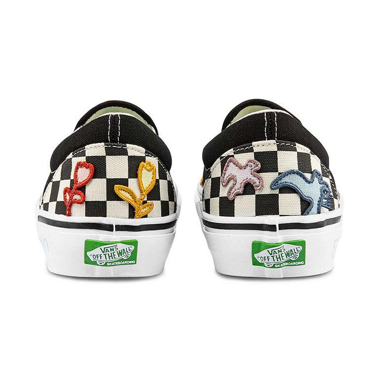 Skateistan x Vans Skate Slip-On Checkerboard Unisex Sneakers Black VN0A5FCA89C