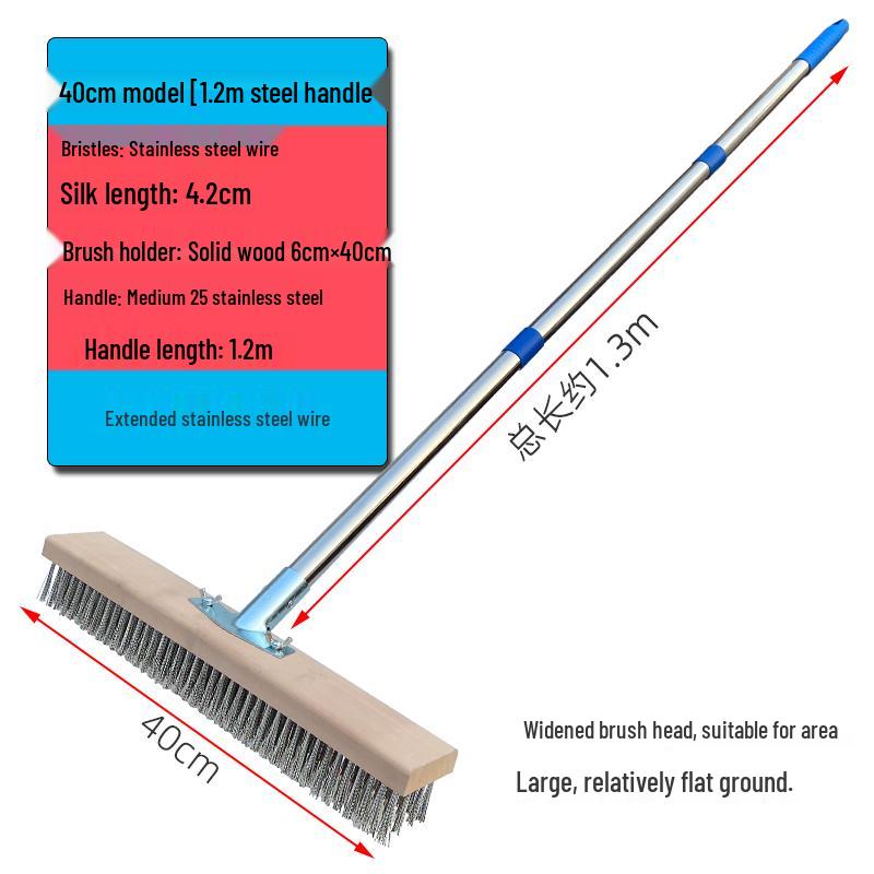 Stainless Steel Long-Handled Moss Removal Floor Brush