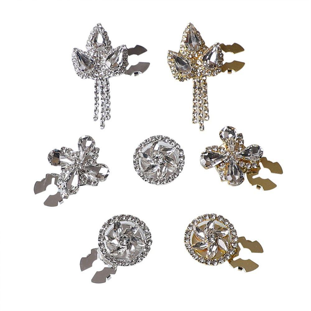 DIY Accessories Rhinestone Button Cover Detachable Clip-On Button  for Shirt Tuxedo Accessories