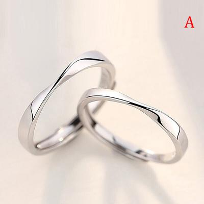 1Pair Couple Ring  Diamond Wedding Engagement Jewelry Adjustable Rings