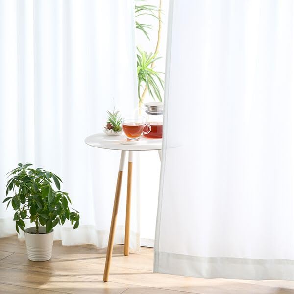 

BELLUNA Кружевной комплект ширины Защита от УФ Не при жаре Светлый день и ночь УФ Залив УФ Ширина 100 x Комплект из 2 штор, 2, 200, 99%, Прозрачный ночью, белый