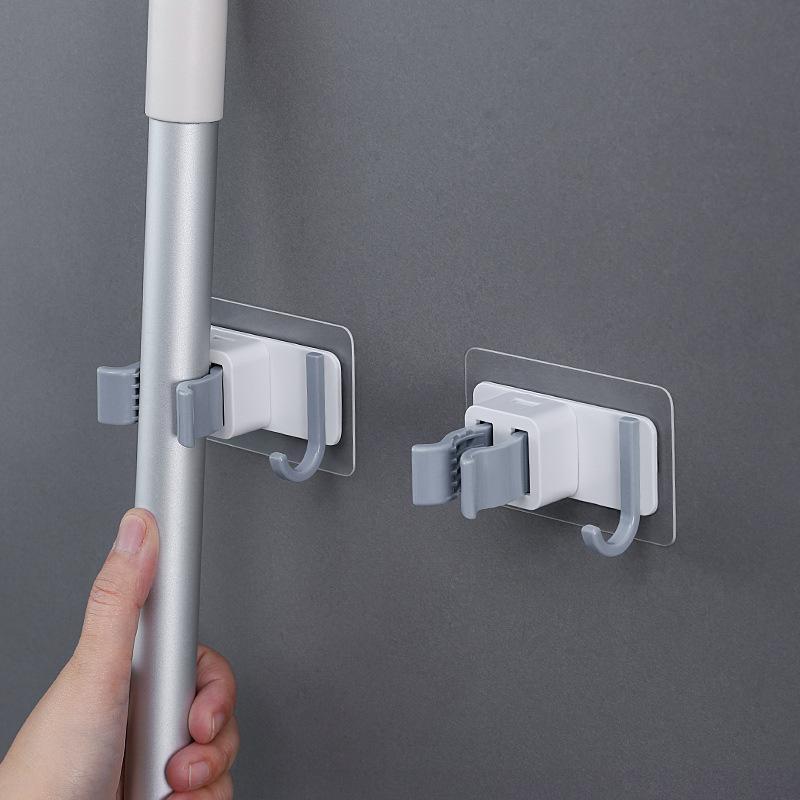 1/2/3Pcs Abs Wall Mounted Mop Storage Rack No Nail Holder Waterproof Household Organizer For Bathroom Kitchen