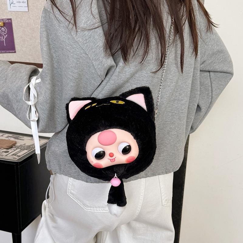 2025 new cute plush bag big eyes toy doll messenger bag claw machine doll student doll gift