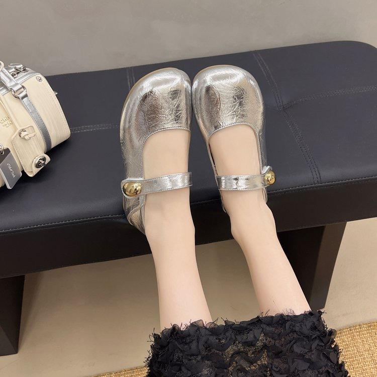 Ballet style flats women's summer 2025 new French silver two wear Mary Jane shoes with skirt single shoes