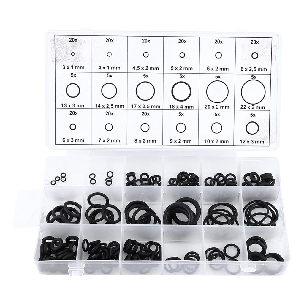 225pcs Assorted Rubber O Ring Washer Seals Gasket Assortment Set for Car