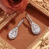 Classic AAA Pear Cubic Zircon  Sterling Silver Drop Earrings for Women White Crystal Wedding  Gift Wholesale