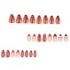 Autumn Brown Manicure Wearing Nail Piece Short Almond Nail Piece White Polka Dot Dot Fake Nail Piece