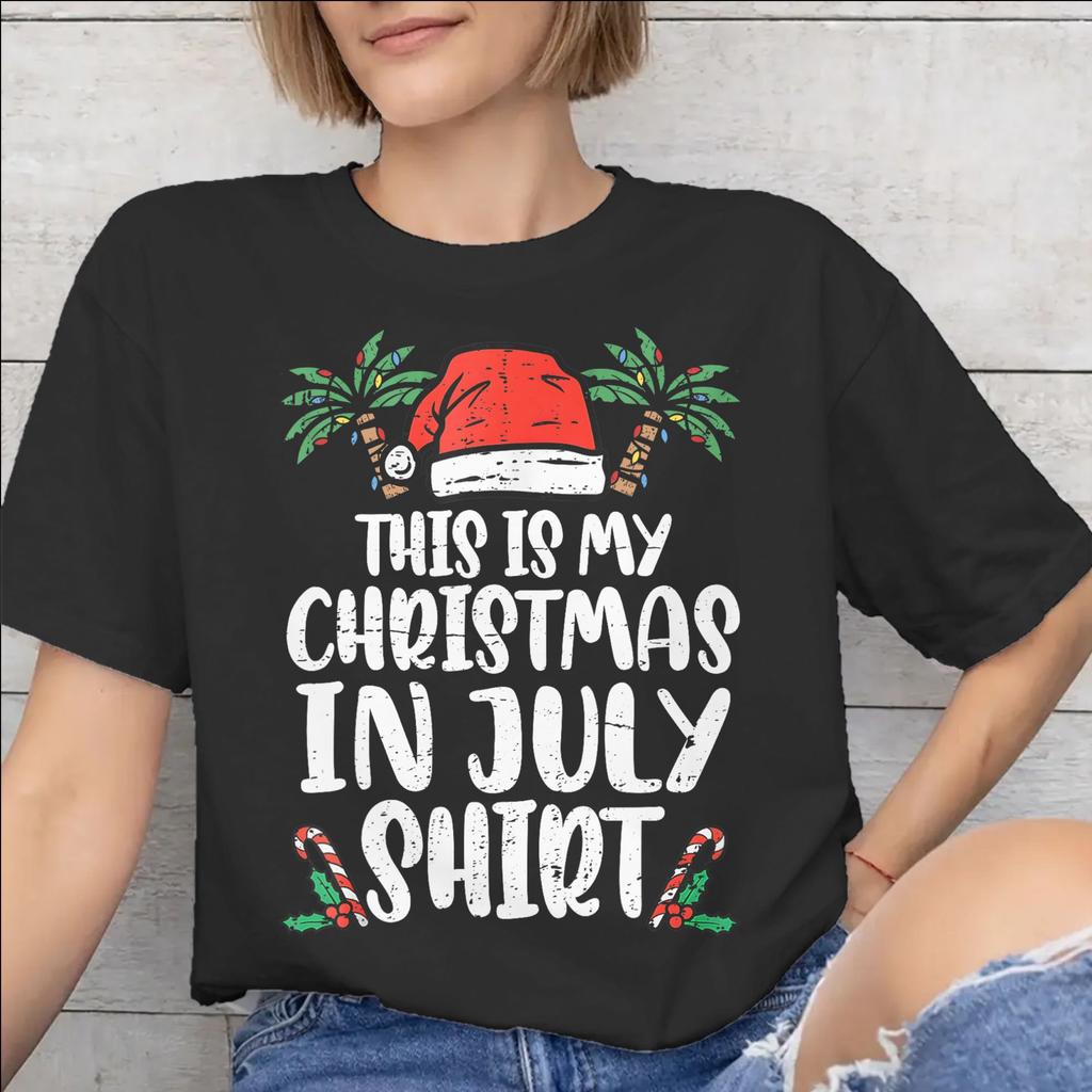 Unisex WoUnisex Graphic Printing Christmas In July Vacation T Shirt Tee Pure Cotton Tshirts Clothes