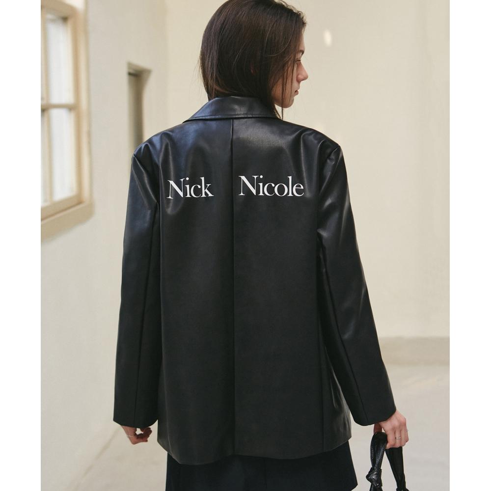 

NICKNICOLE NICOLE SIGNATURE VEGAN LEATHER JACKETBLACK