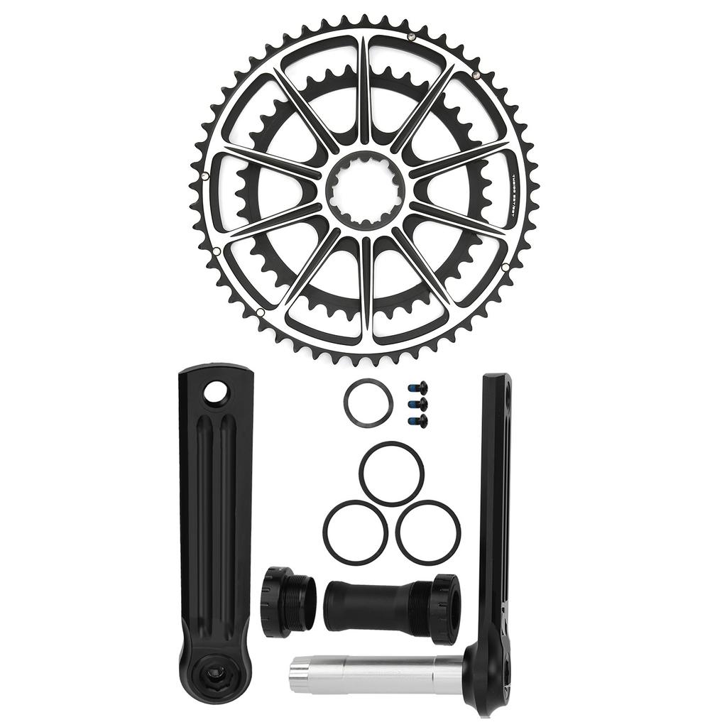 MTB Bike Crankset Hollow Integrated Double Chainrings 53‑39T Aluminum Alloy Bicycle Crank